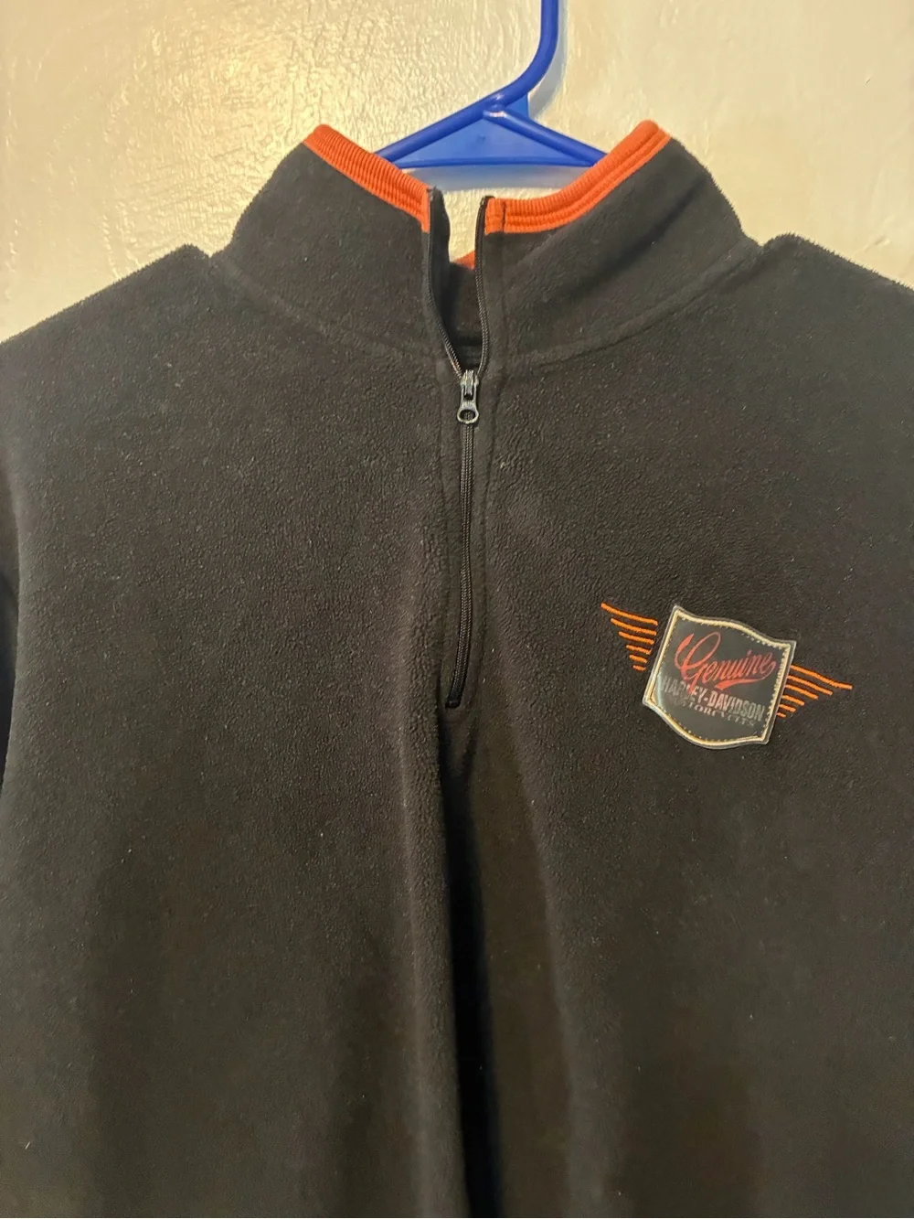 Harley-Davidson Black Fleece Pullover Jacket Size 12/14 Holographic Patch